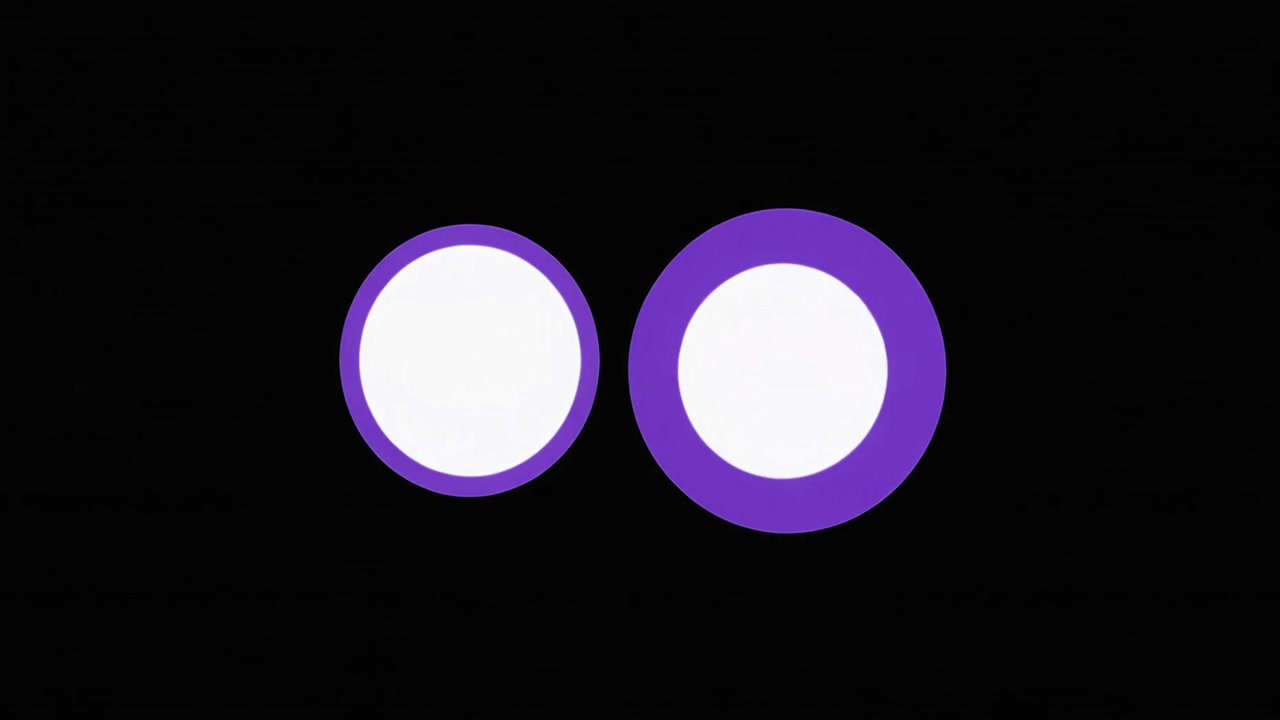 Abstract Motion Graphic of Expanding Purple Circles on Black Background