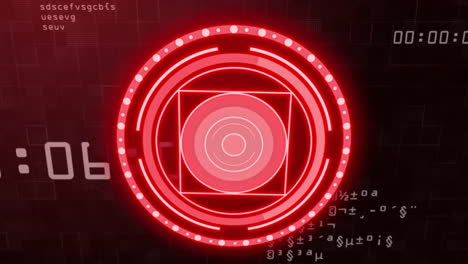 animación del procesamiento de datos con escaneo de alcance sobre fondo negro