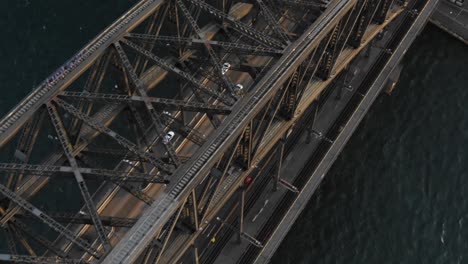 tracking cars driving on sydney harbour bridge in australia