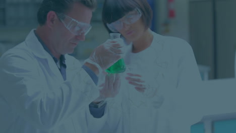 animación de dos científicos en el laboratorio