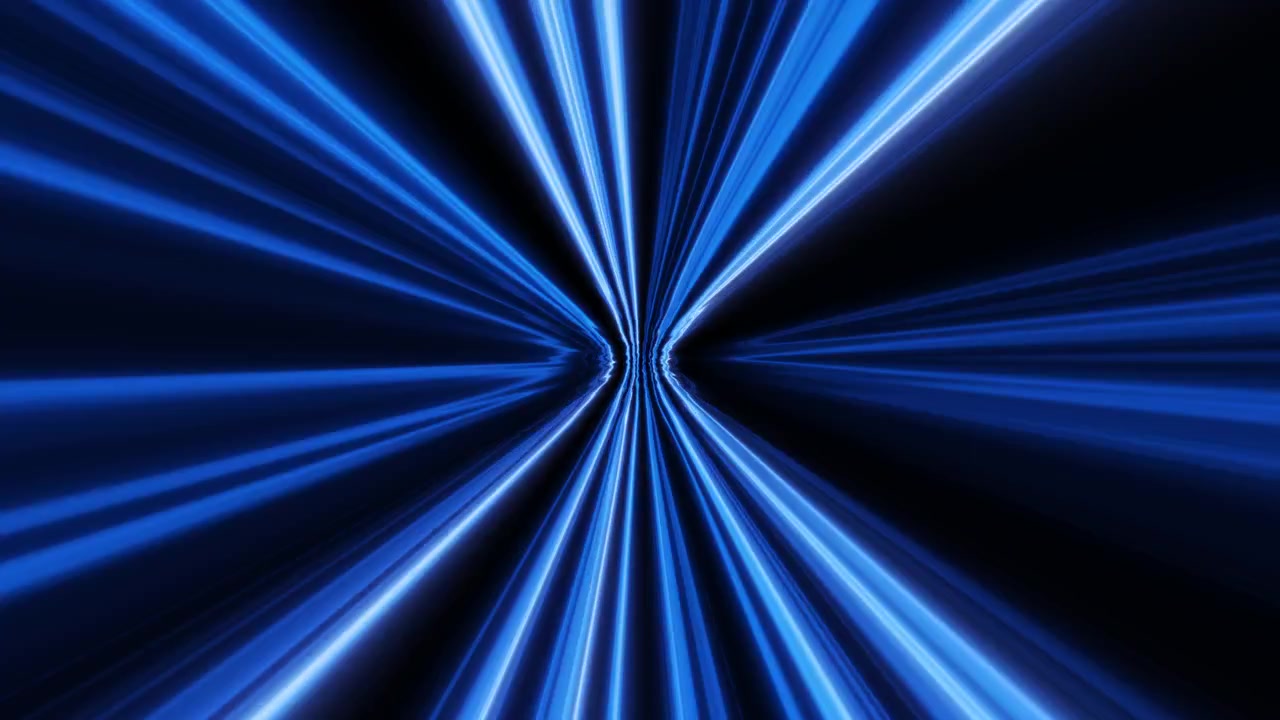 Abstract Blue Light Streaks Moving in Tunnel Motion