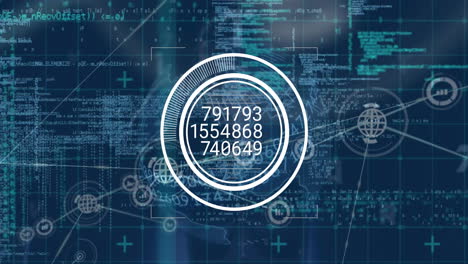 animación del procesamiento de datos digitales a través de servidores informáticos