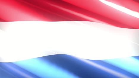 60fps shiny holiday netherlands flag colored in red, blue, white waving, 3d 4k uhd seamless looping animation