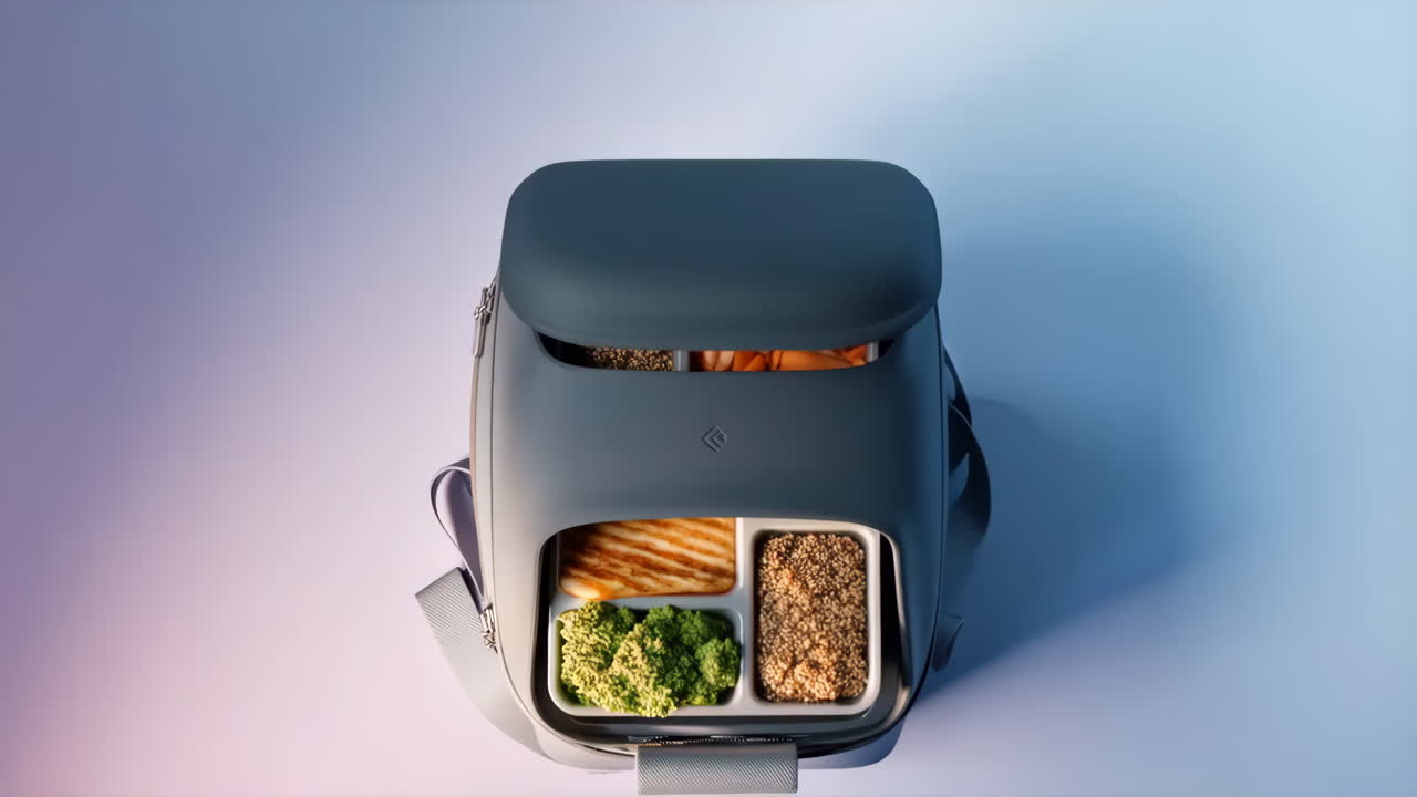 Healthy Meal Prep in a Modern Sectioned Lunchbox