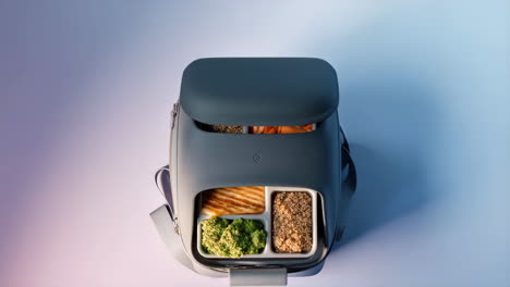 healthy meal prep in a modern sectioned lunchbox