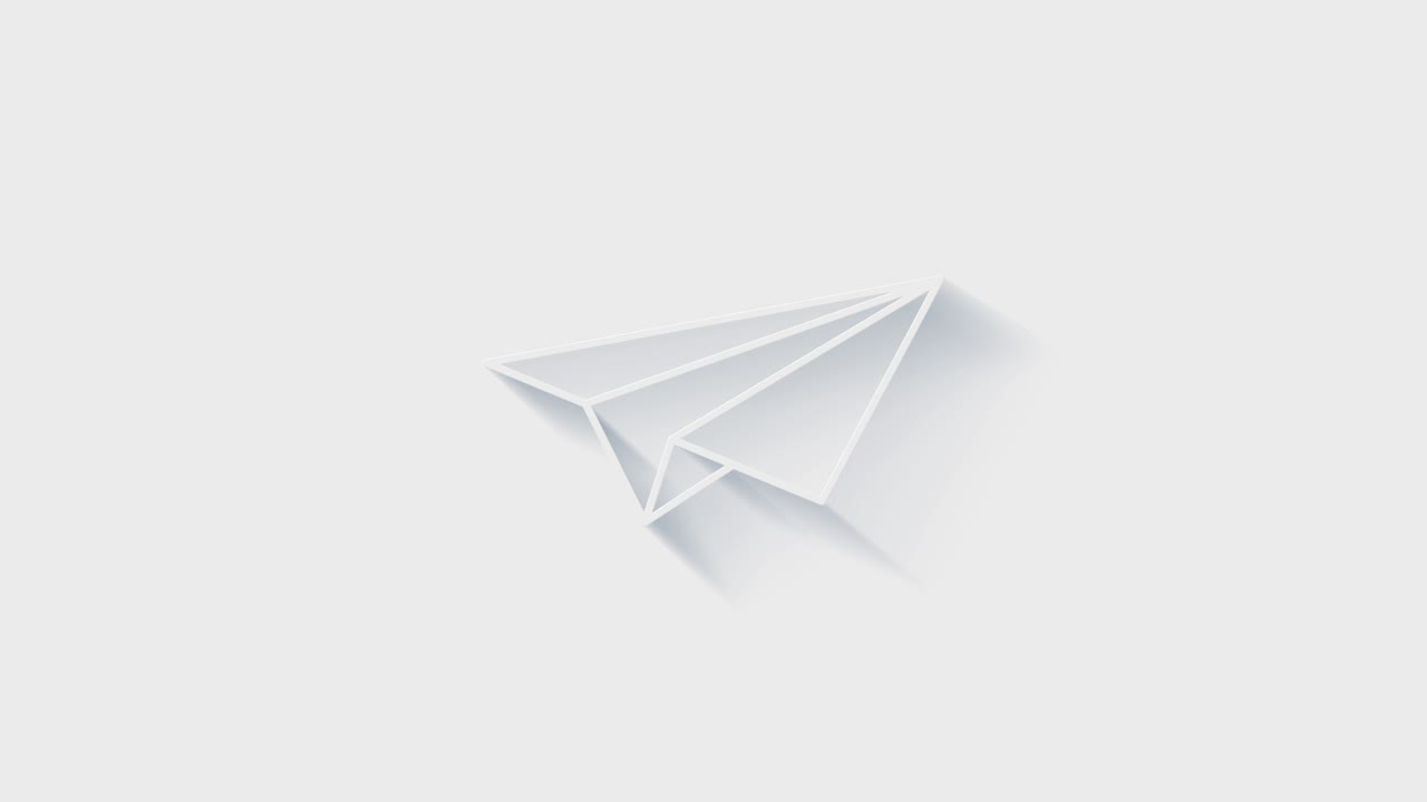 einfaches papierflugzeug-symbol. weißes symbol mit schatten auf durchsichtigem hintergrund.