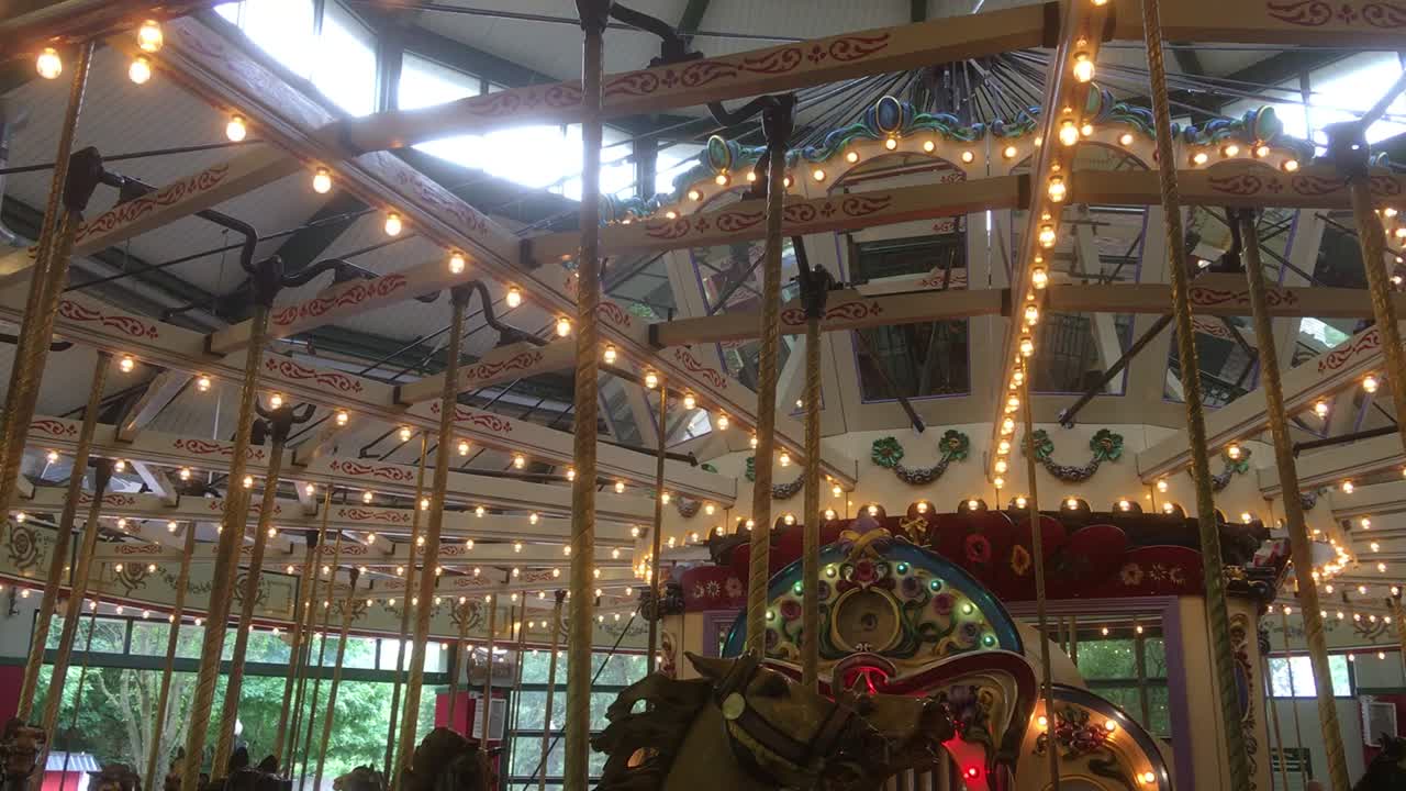 slow motion shot inside carousel