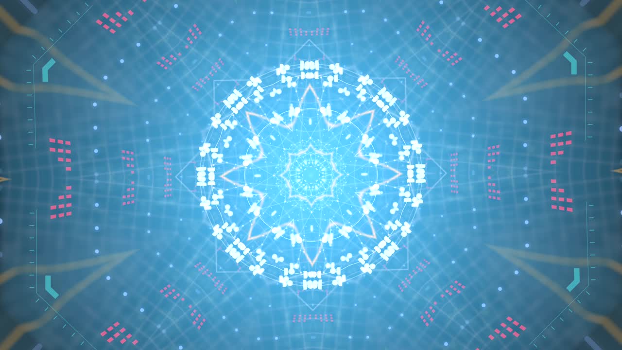 fondo del sistema de seguridad tecnológico de color azul en video 4k.