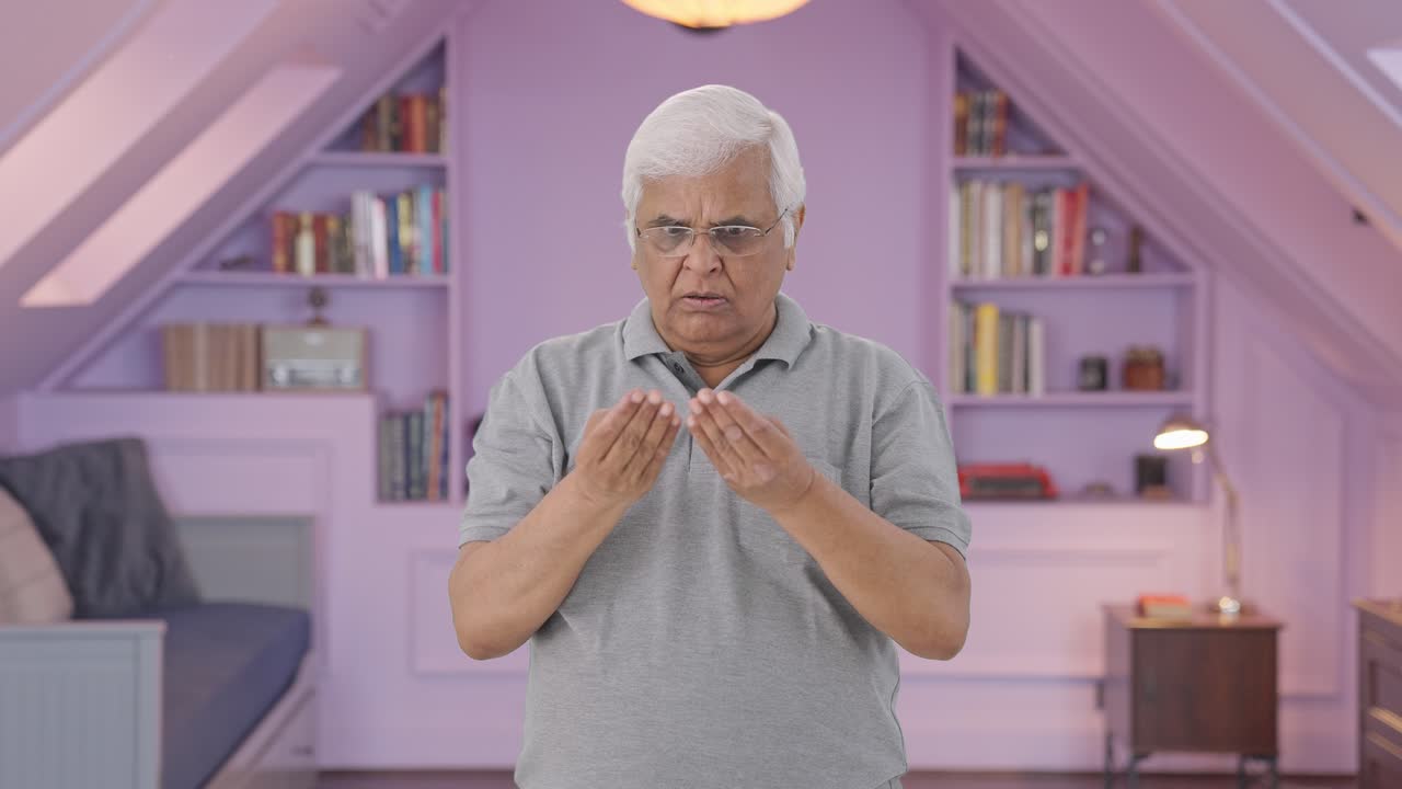 Indian old man suffering from hairfall