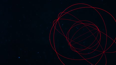 círculo geométrico abstracto en el espacio oscuro con brillos de mosca