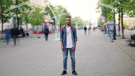 young man on city street