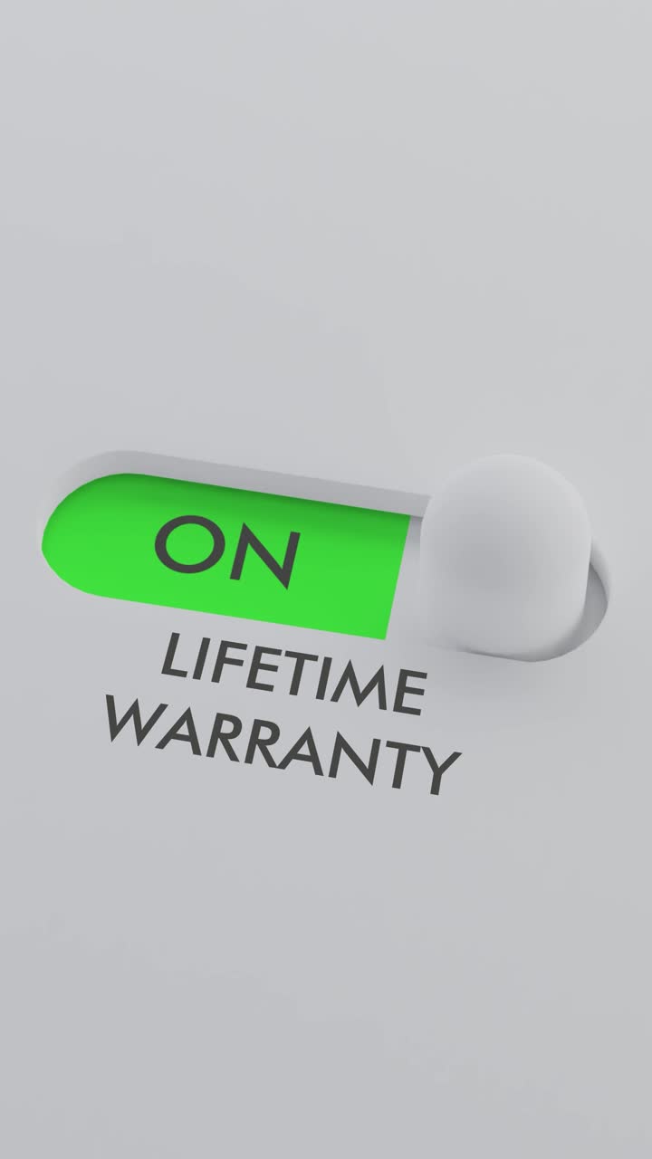Switching on the LIFETIME WARRANTY switch Vertical Video