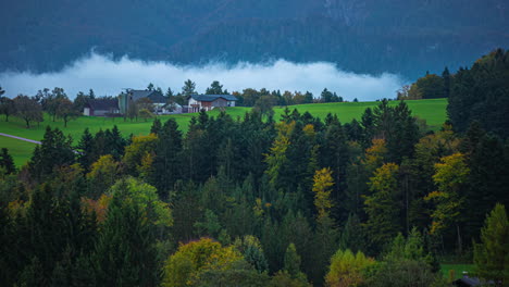 timelapse looking across valley in oberwang, austria