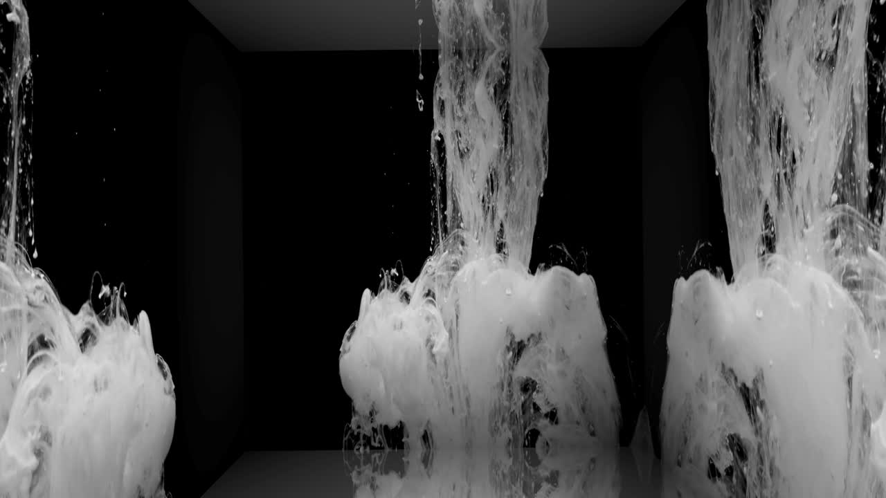 3D virtual studio with paint flow effect.