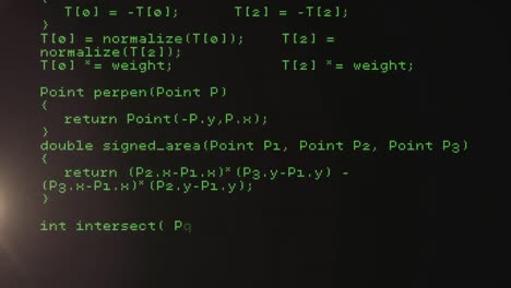 animación de rastros de luz sobre el procesamiento de datos sobre fondo negro