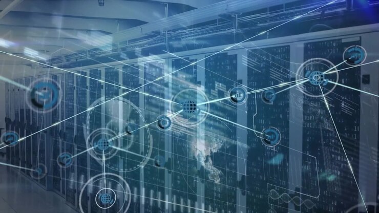 Global digital video showcases extensive animation network connections.