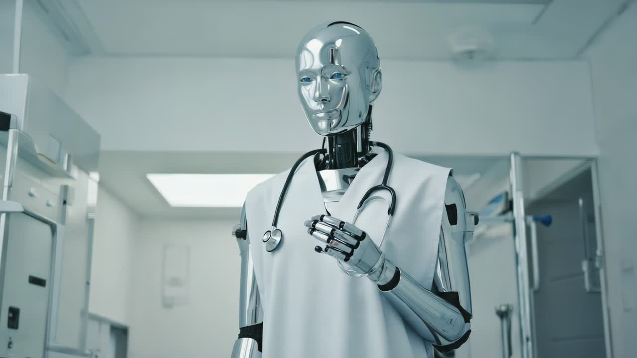Robot Doctor with Stethoscope
