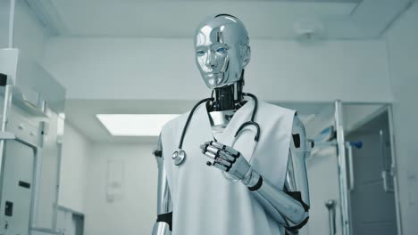robot doctor with stethoscope