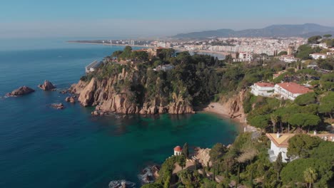 aerial view cala sant francesc, blanes costa brava
