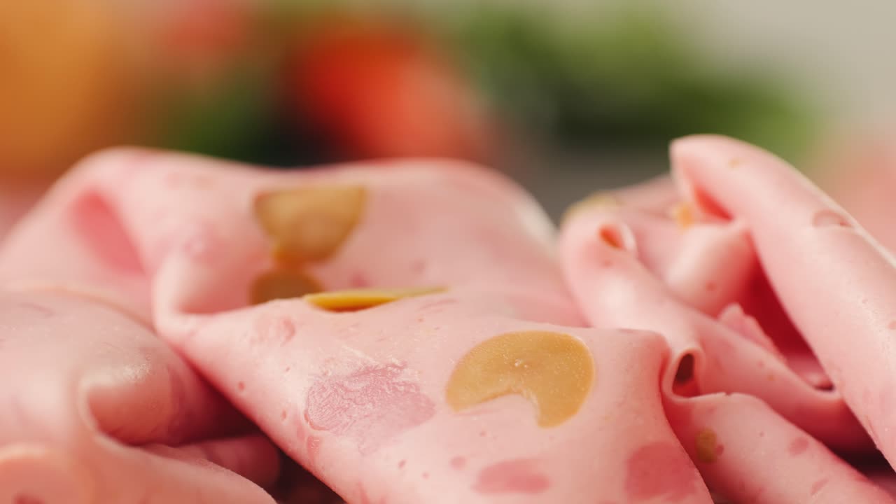 Close-up of Sliced Prosciutto or Salami