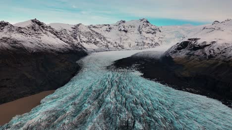 aerial view of svinafellsjokull glacier in iceland