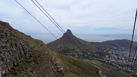 Una-Vista-Del-Paisaje-Urbano-Desde-El-Teleférico-De-Table-Mountain-En-Ciudad-Del-Cabo,-Sudáfrica