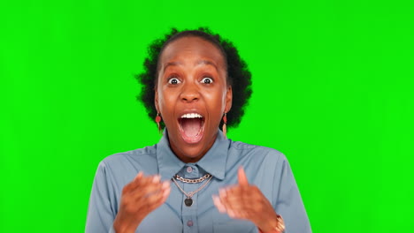 surprise, excited and business with black woman