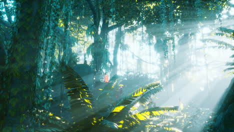 Luz-De-La-Mañana-En-El-Hermoso-Jardín-De-La-Jungla