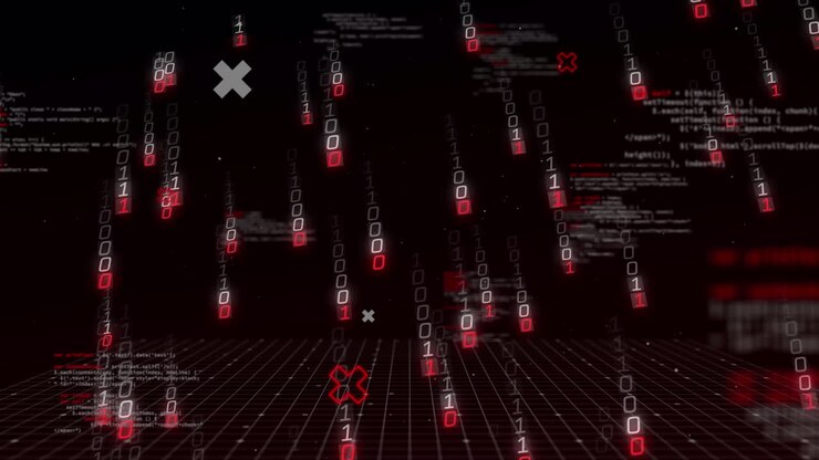 Animation of binary coding and data processing