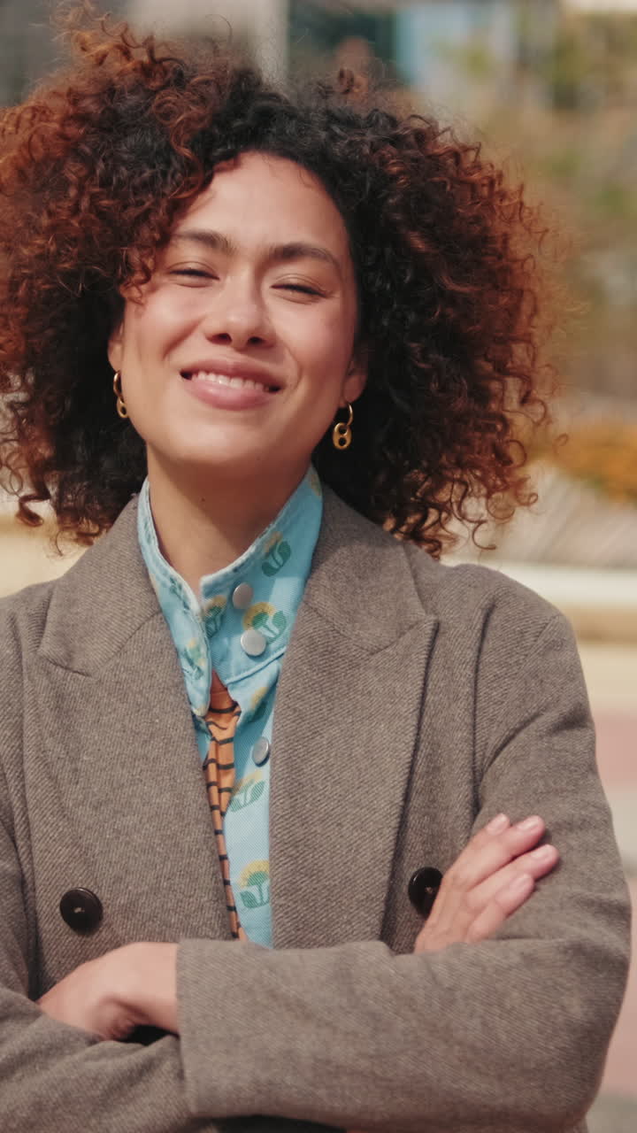 Portrait of a Happy Woman in the City