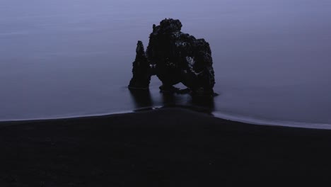 timelapse of the famous icelandic hvitserkur rock caught at different time of the day