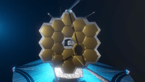 3D-animation-showing-the-James-Webb-telescope's-large-golden-mirror-segments