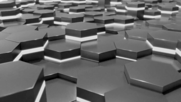 4K Abstract Tech Honeycomb Grid.