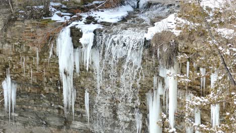 beautiful waterfall in an ice nature environment