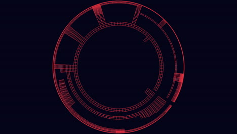 Einsame-Runde-Futuristische-Uhr-Mit-Leuchtendem-Rotton-Vor-Dunklem-Hintergrund