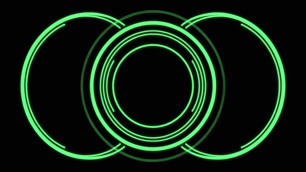 Abstract Green Circular HUD Interface Animation