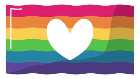 rainbow pride flag with heart