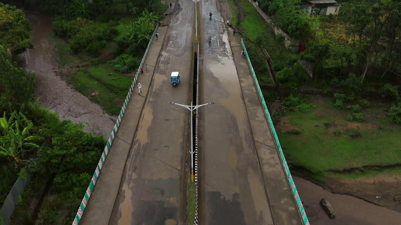 Drone circles above busy Jinka town in southern Ethiopia