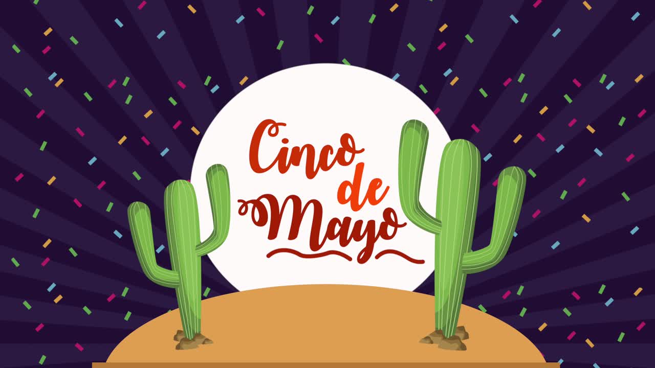 cinco de mayo celebration with cactus desert