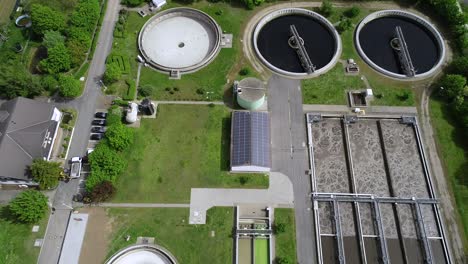 planta de tratamiento de aguas residuales - vista aérea