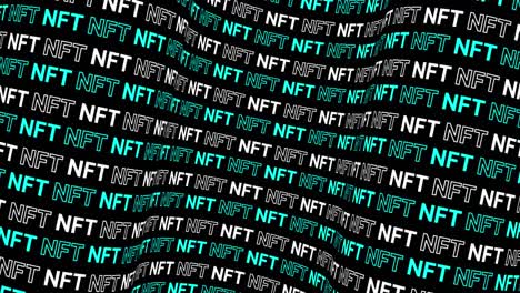 blue and white nft cryptoart sign animation. typography pattern. nft metaverse concept. 4k