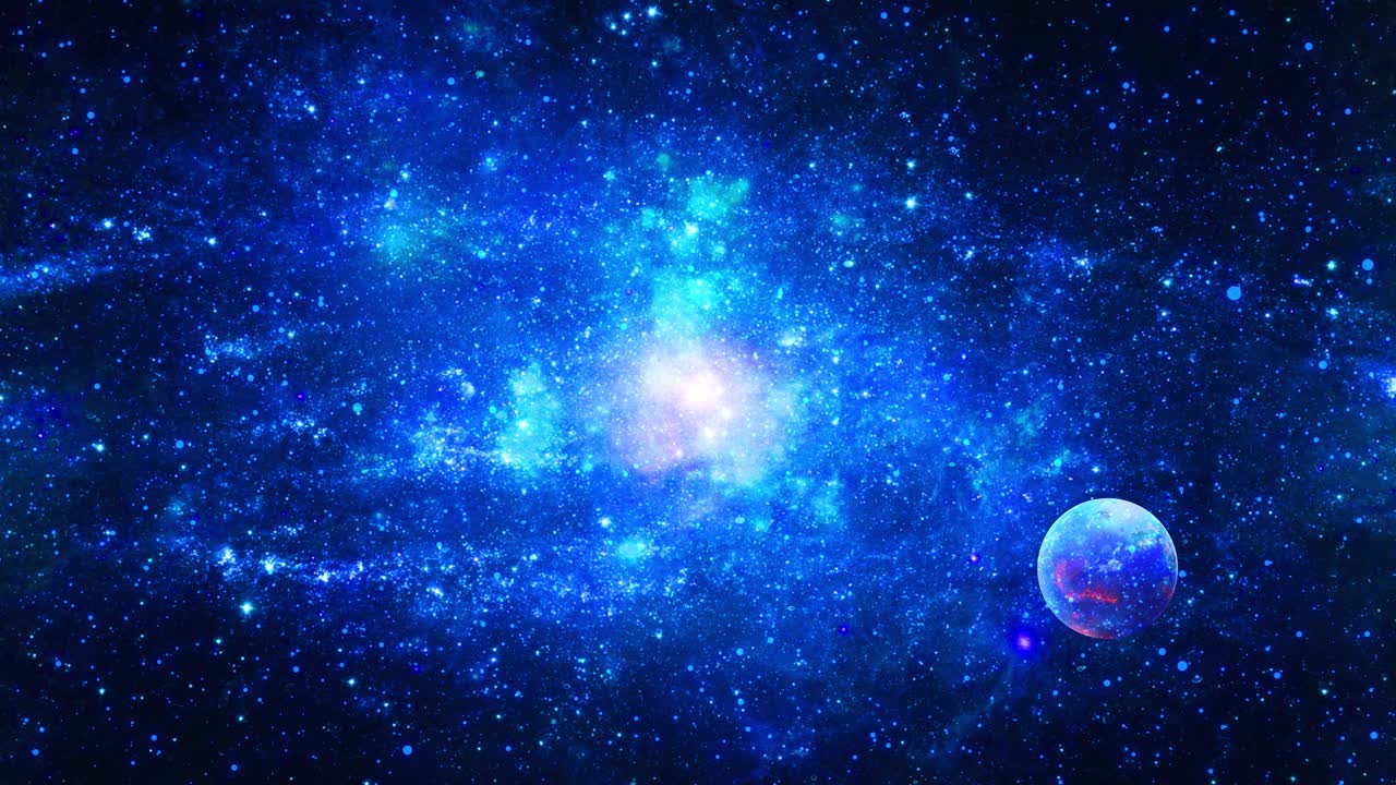 4K 3D 壮大な螺旋状の無限銀河、深宇宙の星雲トンネル、移動する星々