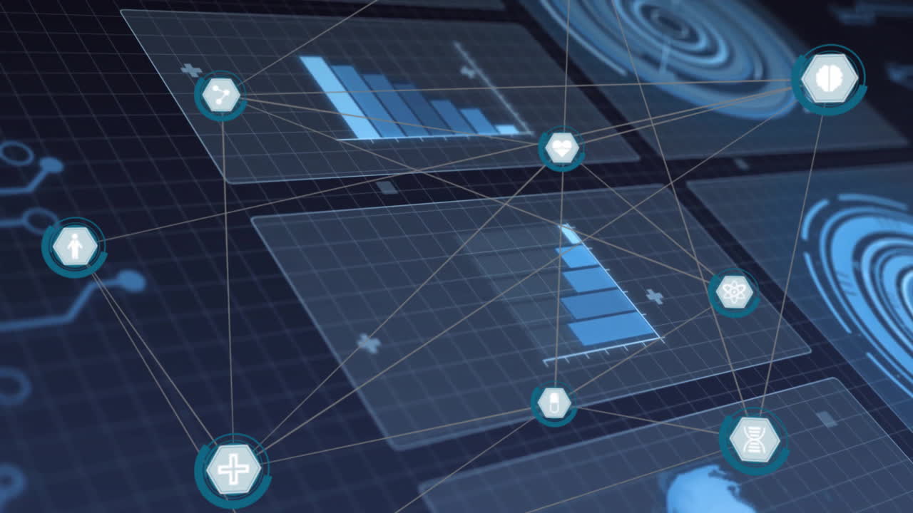 Animation of digital data processing over network of connections