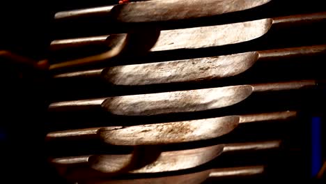 close up hand hitting or playing pong lang or a log xylophone from the isan region of northeast thailand.