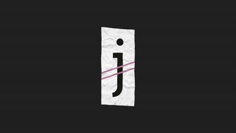 crumpled paper letter j design