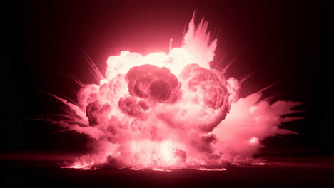massive red explosion on dark background