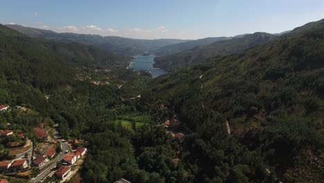 village houses in beautiful nature landscape