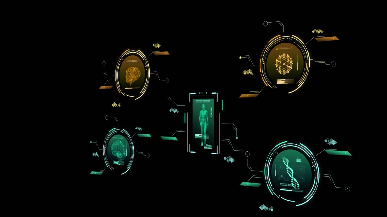 검은 바탕에 대한 스 ⁇ 과 과학 데이터 처리의 애니메이션