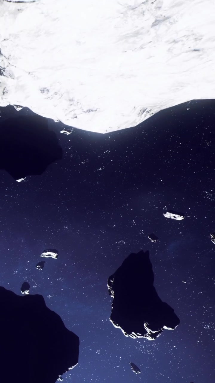 Asteroids floating in space during a night view far from earth