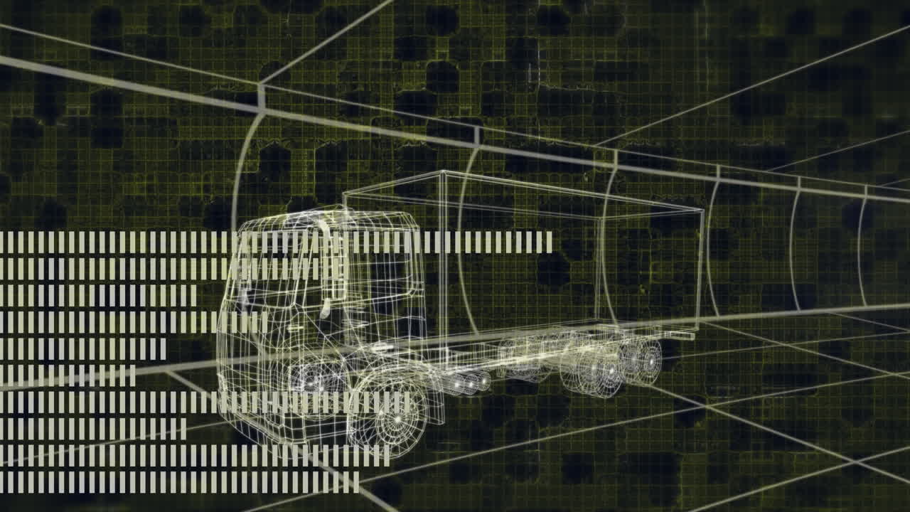 animación de un dibujo de coche sobre una mujer con auriculares vr